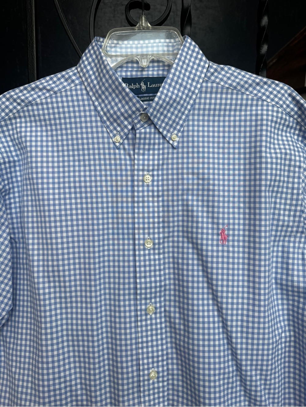 NEW Ralph Lauren Men's Blue Gingham Button-Down Short Sleeve Shirt